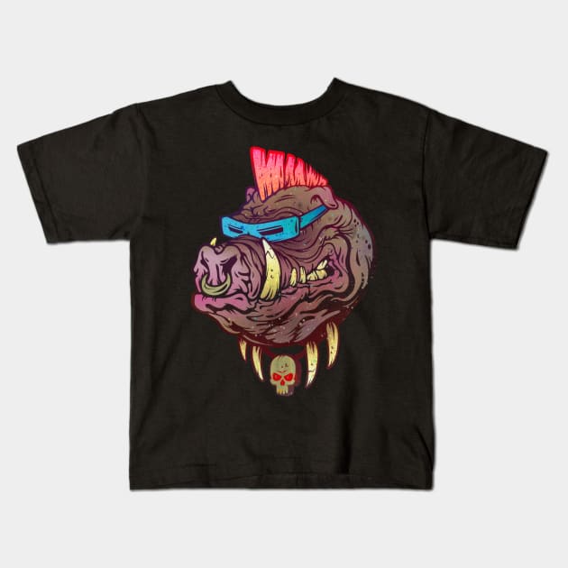 Punk Hog Kids T-Shirt by BeeryMethod